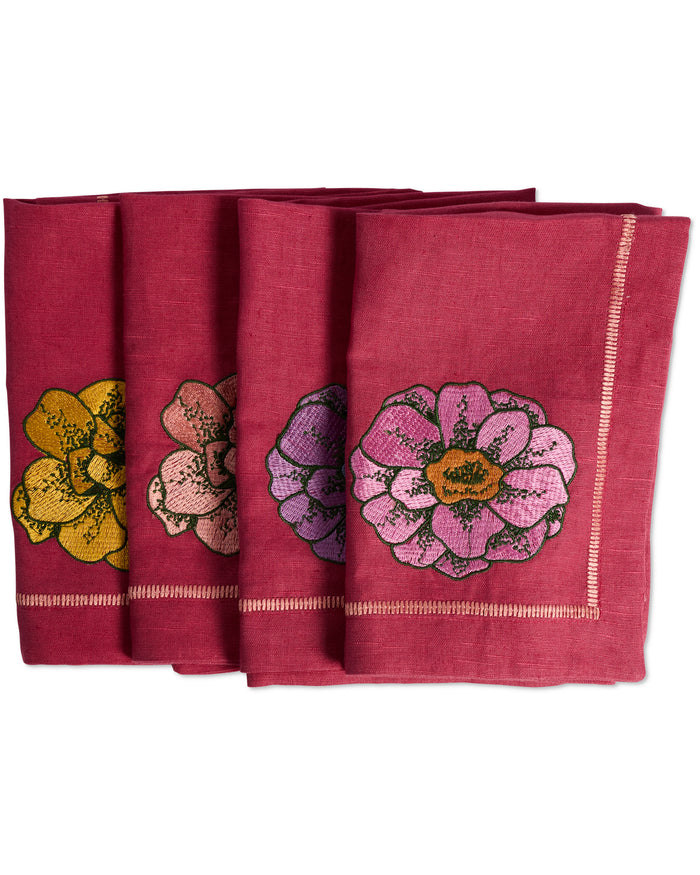 In Bloom Embroidered 4P Napkin Set