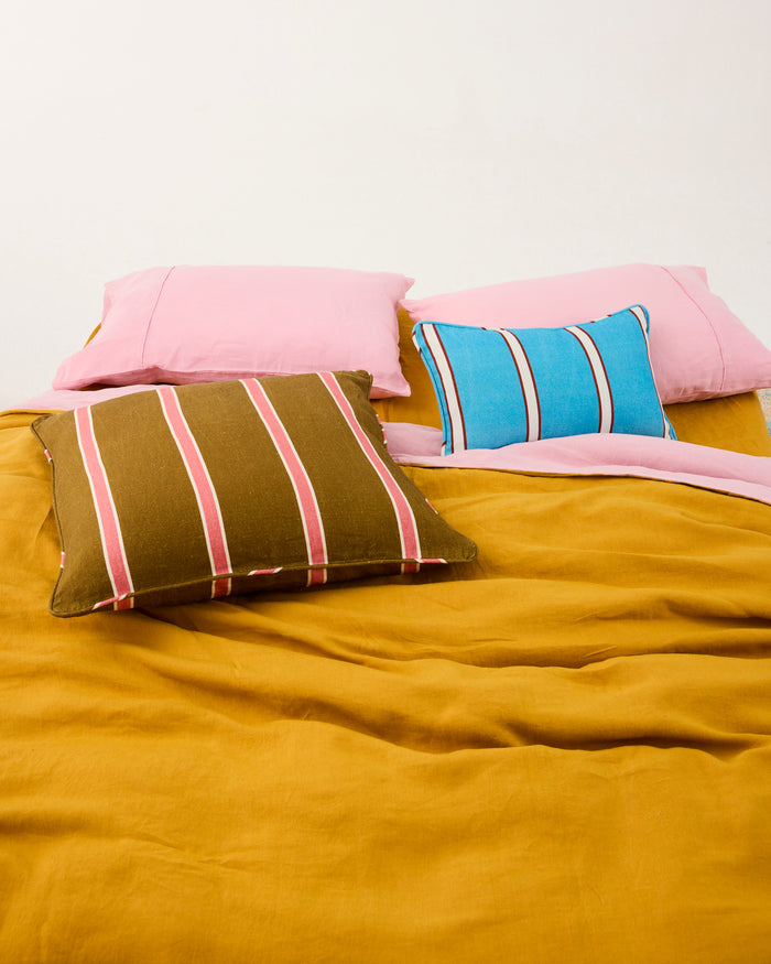 Carob Stripe Upholstery Square Lounge Cushion