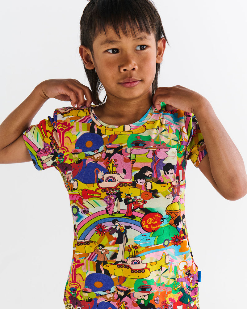 Kip&Co x The Beatles Big Band Kids Organic Cotton Short Sleeve Tee & Short Pyjama Set