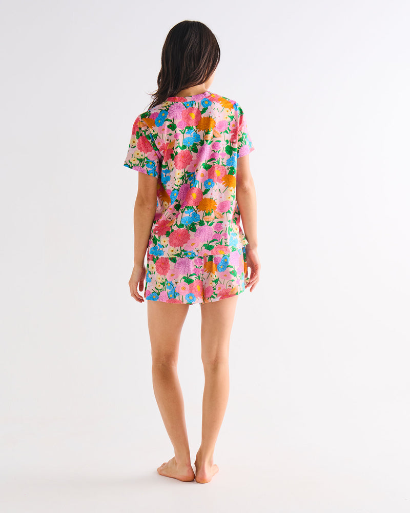 Follow The Sun Adult Organic Cotton Short Sleeve T-Shirt & Shorts Pyjama Set