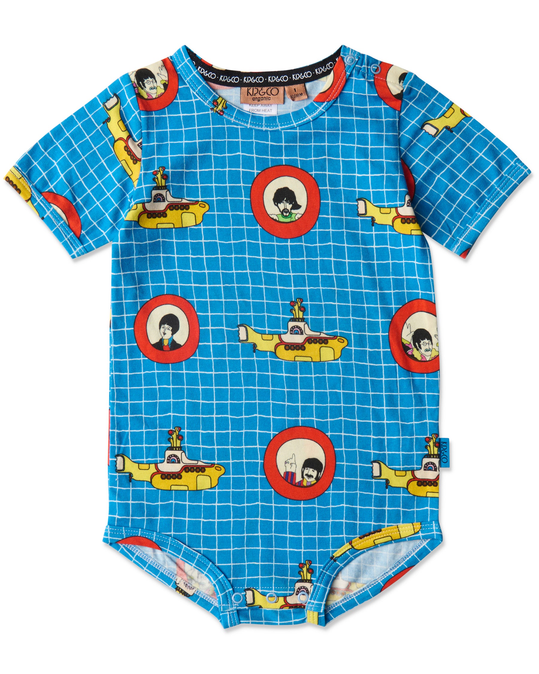 Kip&Co x The Beatles Yellow Submarine Organic Short Sleeve Romper