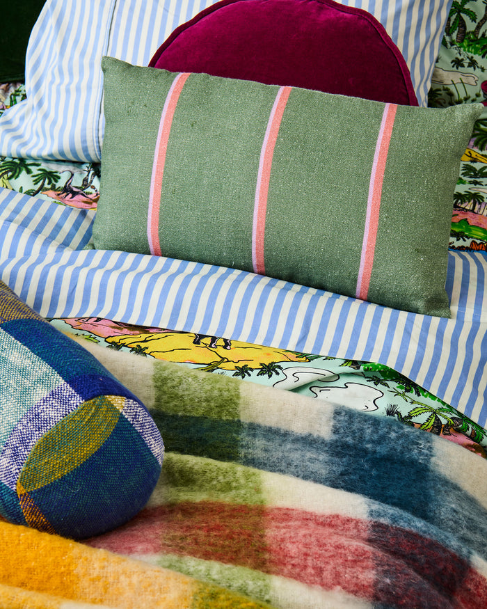 Wakame Crush Stripe Upholstery Rectangle Lounge Cushion