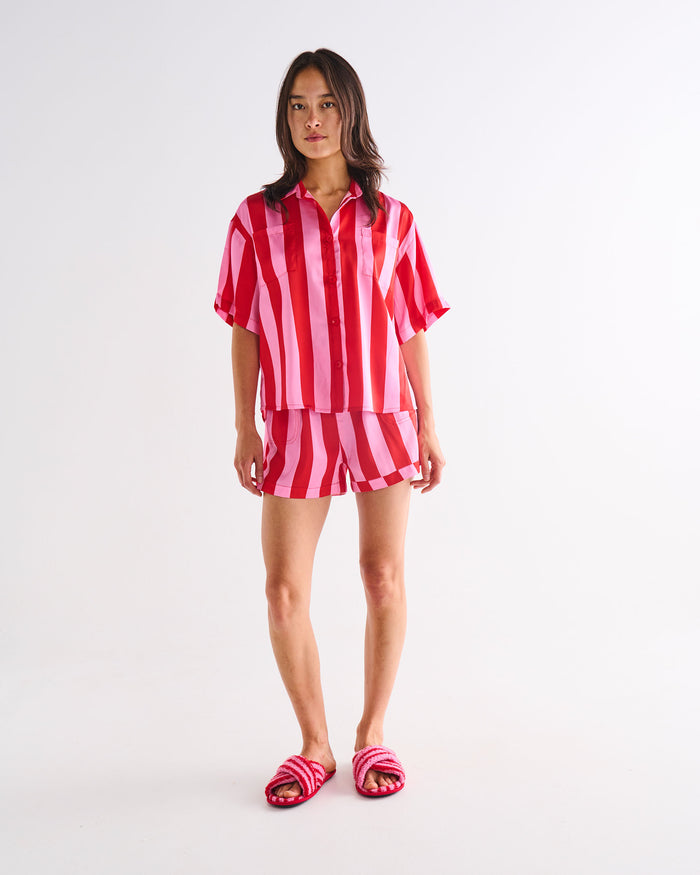 Santa Baby Adult Eco Satin Short Sleeve Shirt & Short Pyjama Set