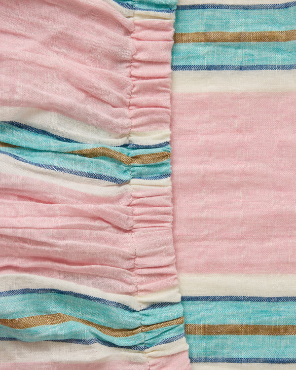 Tickled Pink Stripe Linen Fitted Sheet
