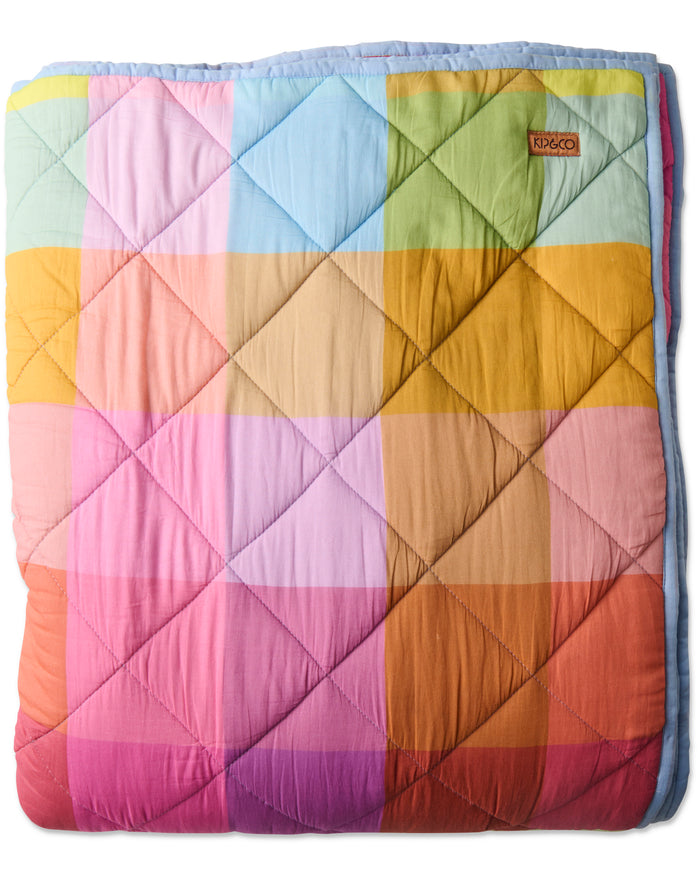 Ponza Tartan Organic Cotton Quilted Bedspread