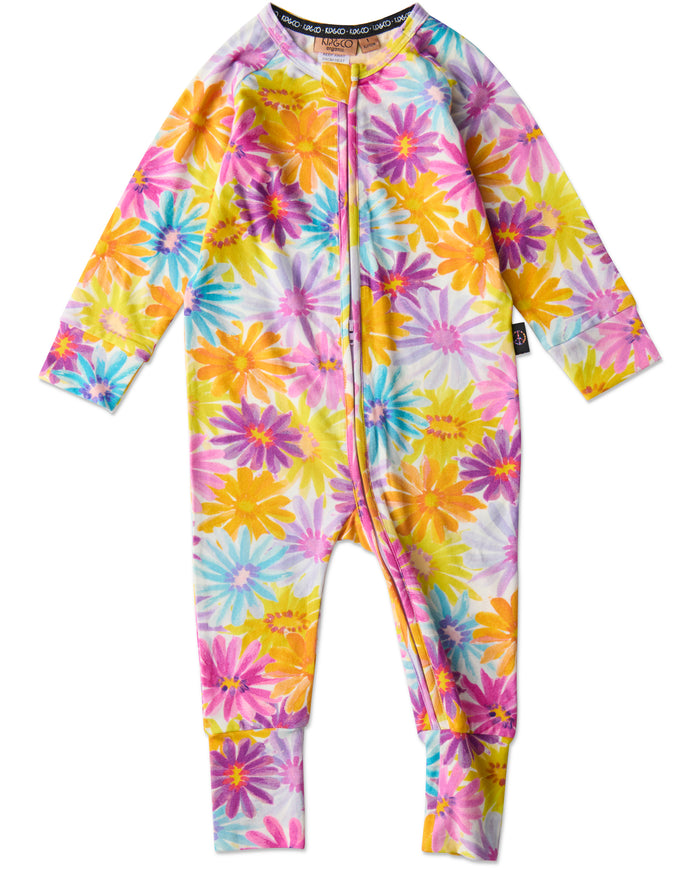 Petal Power Organic Long Sleeve Zip Romper