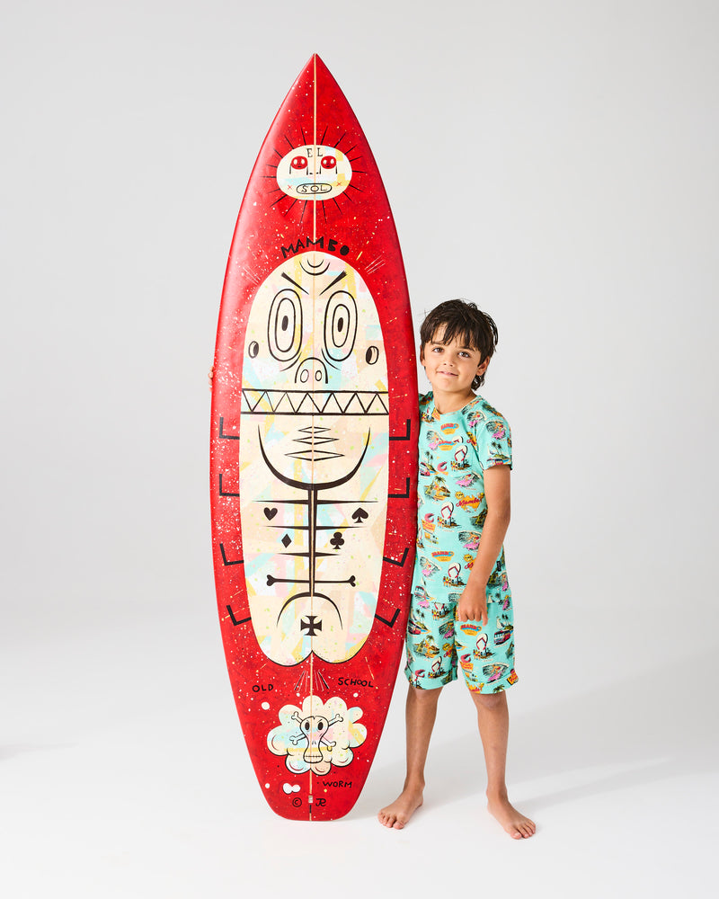 Kip&Co x Mambo Mambo World Kids Organic Cotton Short Sleeve Tee & Short Pyjama Set