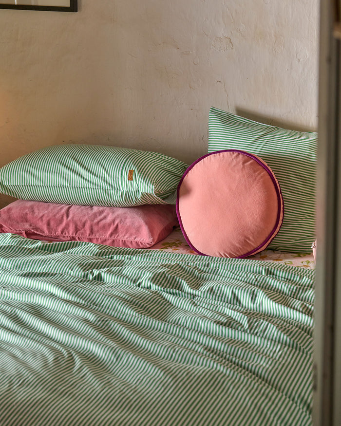 Tarragon Stripe Organic Cotton European Pillowcases