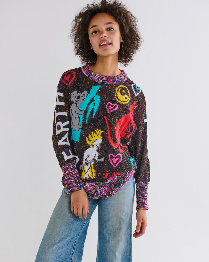 Kip&Co x Jenny Kee Earth First Peace Always Adult Knitted Sweater