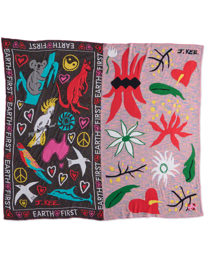 Kip&Co x Jenny Kee Our Precious Planet Knitted Blanket