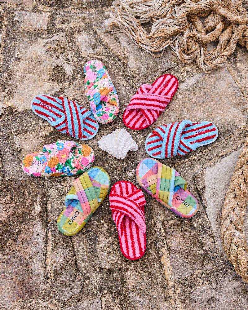 Follow The Sun Quilted Velvet Adult Slippers