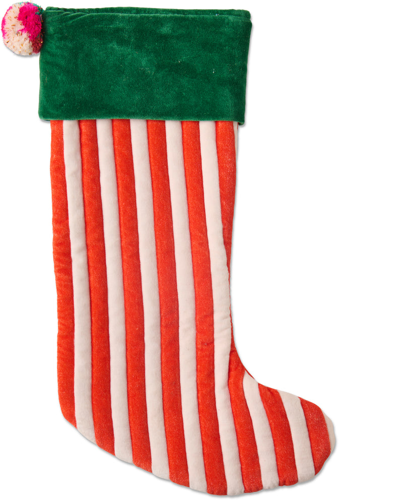 Jolly Christmas Velvet Stocking
