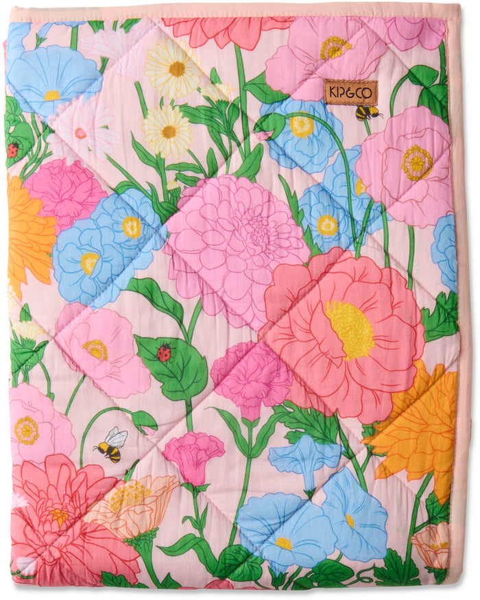 Follow The Sun Organic Cotton Quilted Cot Bedspread