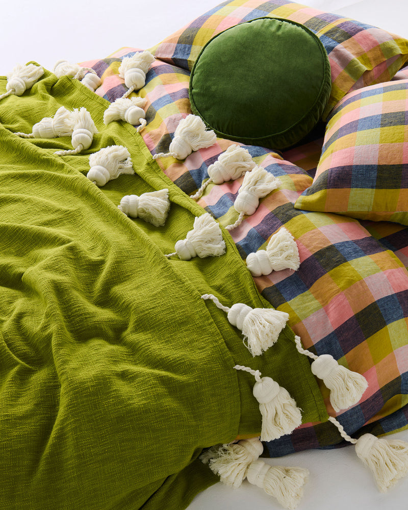 Florida Tartan Linen Flat Sheet