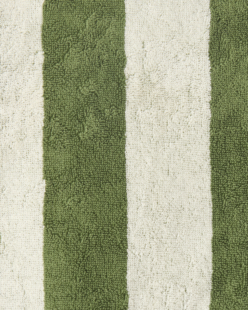 Moss Stripe Terry Bath Robe