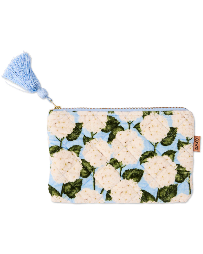 Hydrangea Blue Velvet Cosmetics Purse