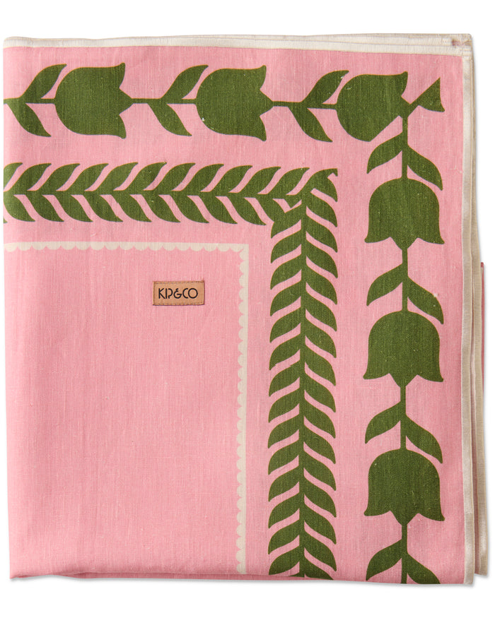 Flower Chain Embroidered Tablecloth