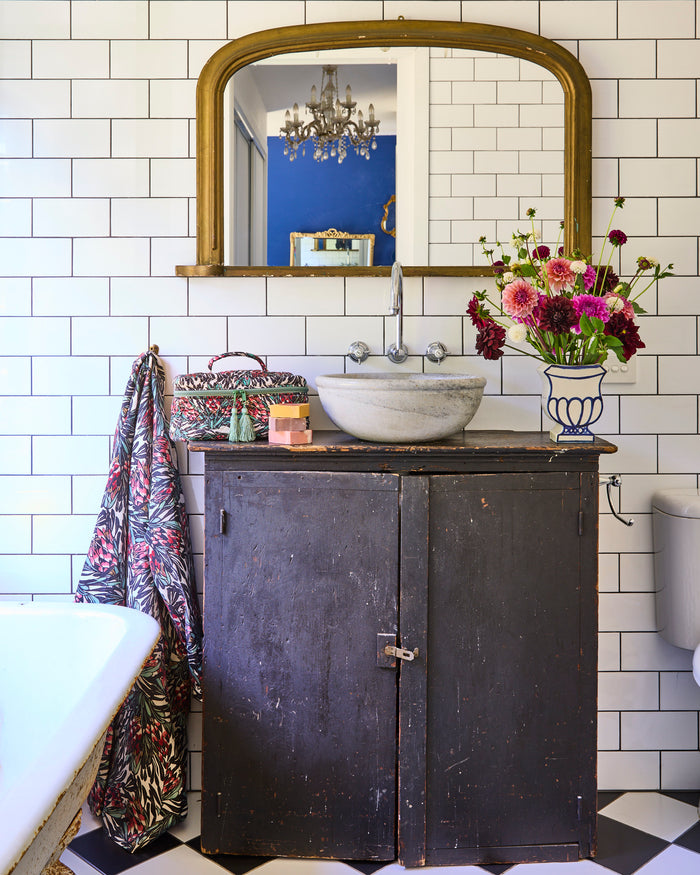 Kip&Co x Margaret Preston Protea Party Quilted Cotton Toiletry Case