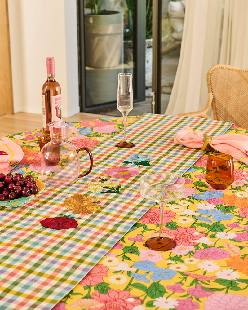 Sweet Flowers Tartan Table Runner