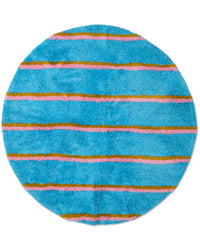 Aegean Stripe Round Bath Mat