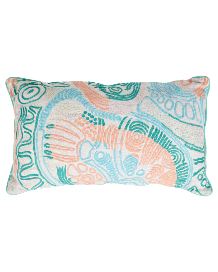 Tjala Tjukurpa Pastel Embroidered Cushion