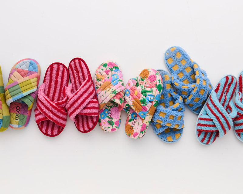Candy Stripe Sherpa Adult Slippers