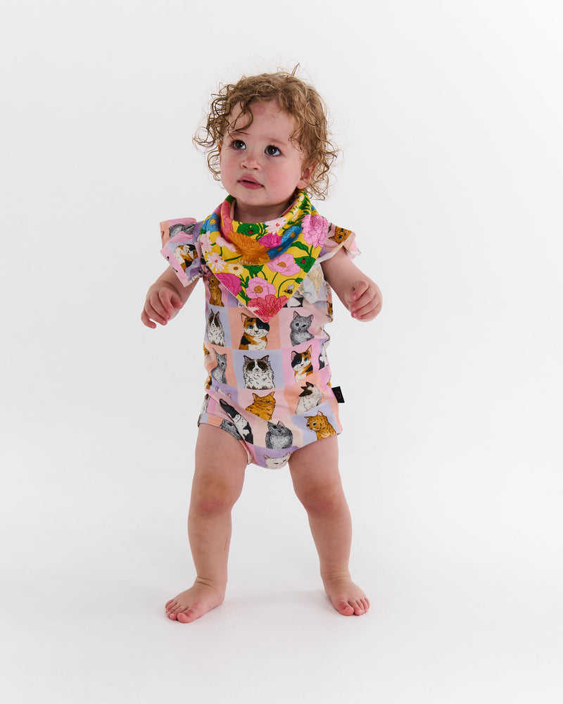 Flower Power Organic Cotton Dribble Bib Set