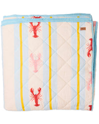 Lobster Fan Club Organic Cotton Quilted Bedspread