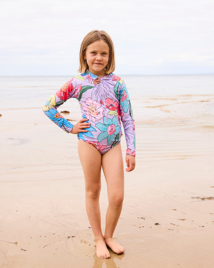 Flower Girls Long Sleeve Bathers