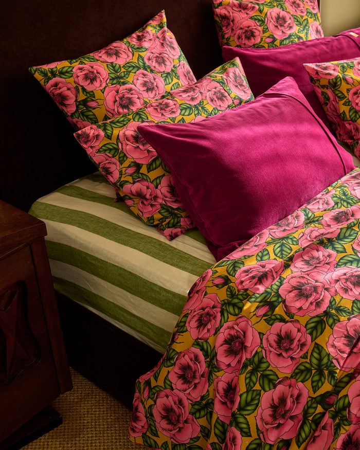 Golden Peony Organic Cotton European Pillowcases