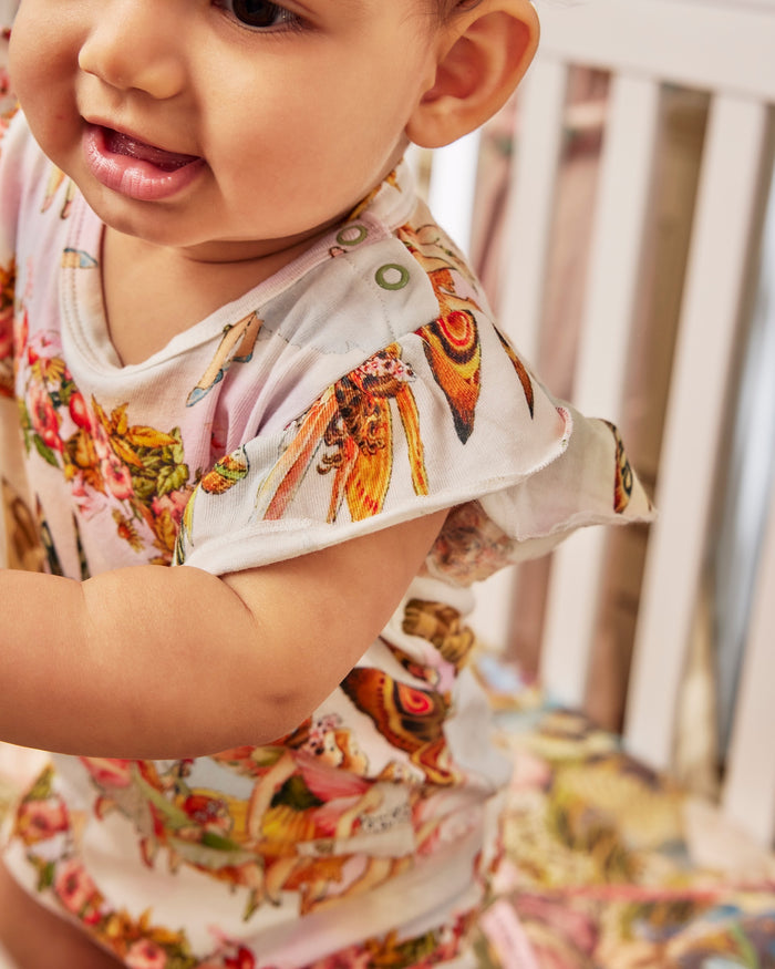 Kip&Co x Fairyland Fairy Friends Forever Organic Short Sleeve Frill Romper