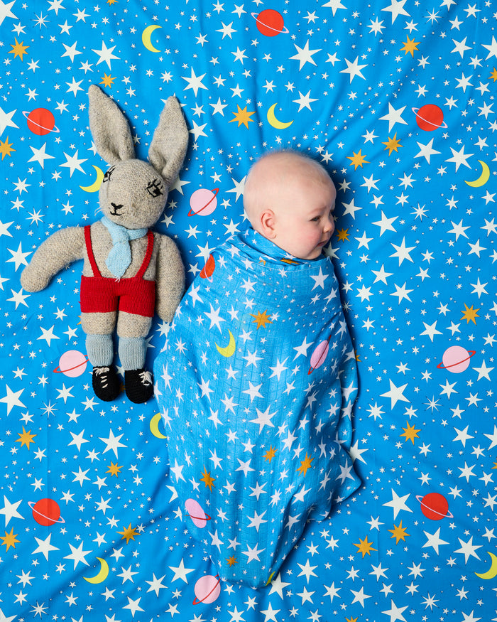 Stars And Moon Bamboo Swaddle