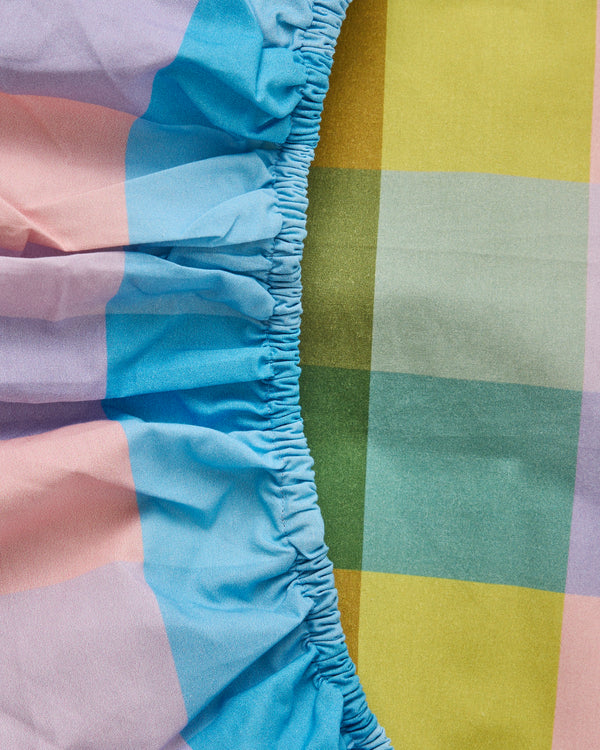 Sorbet Tartan Linen Fitted Sheet
