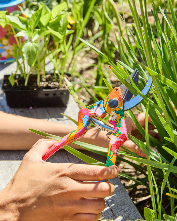 Follow The Sun Yellow Garden Secateurs and Gloves Set