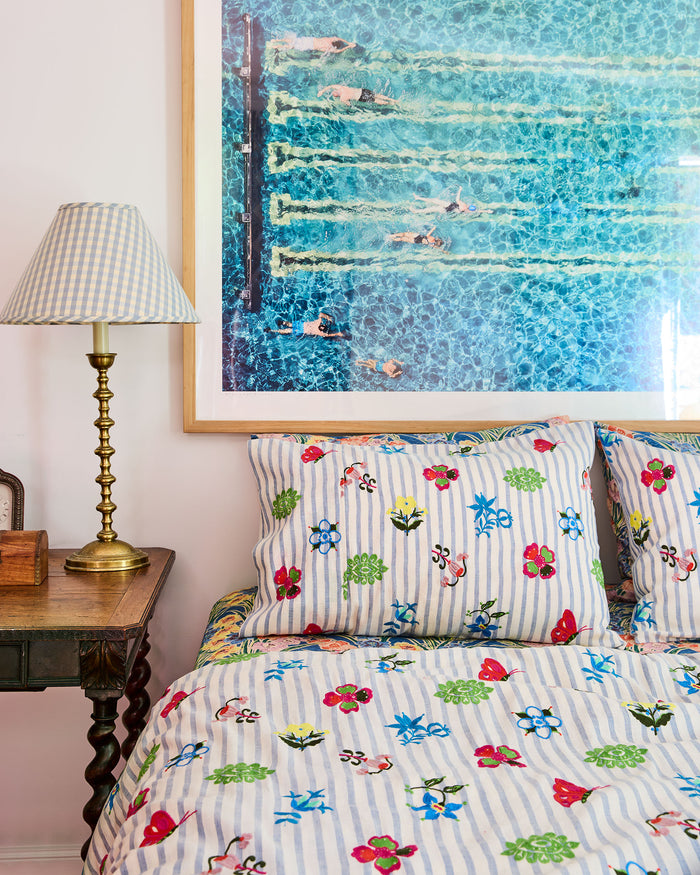 Kip&Co x Anna Spiro Malabar Floral Embroidered Linen Pillowcases