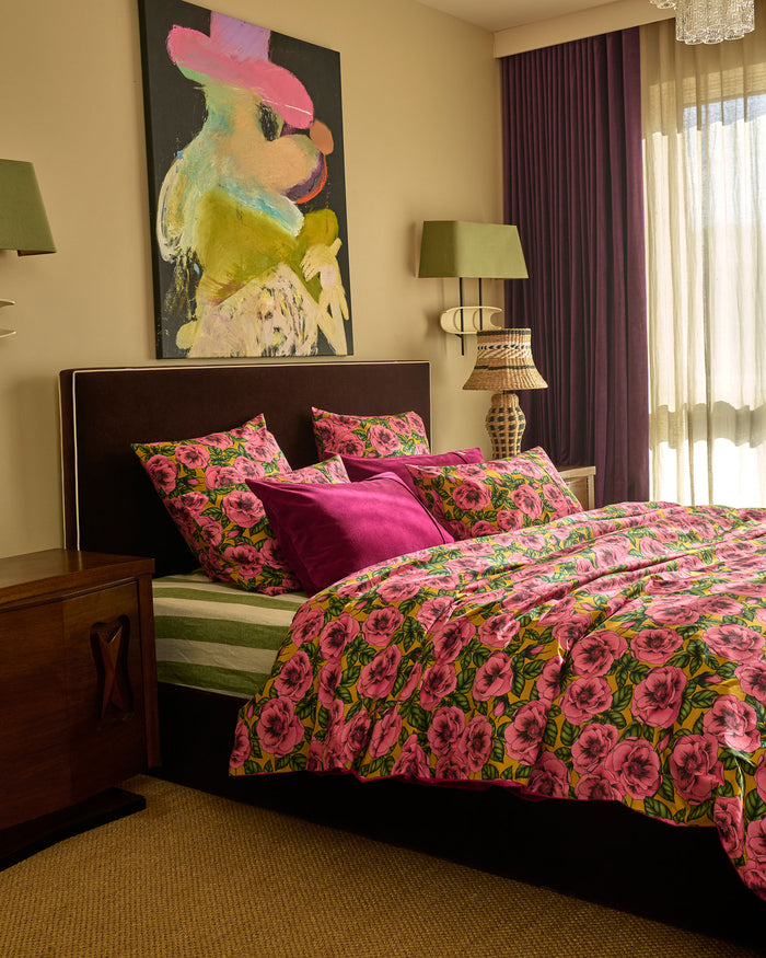 Golden Peony Organic Cotton Quilt Cover