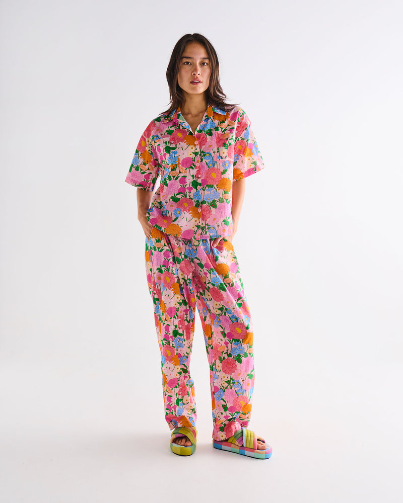 Follow The Sun Adult Organic Cotton Short Sleeve Shirt & Pant Pyjama Set