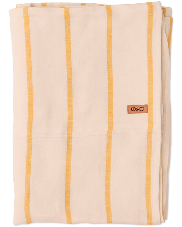 Popcorn Stripe Linen Flat Sheet