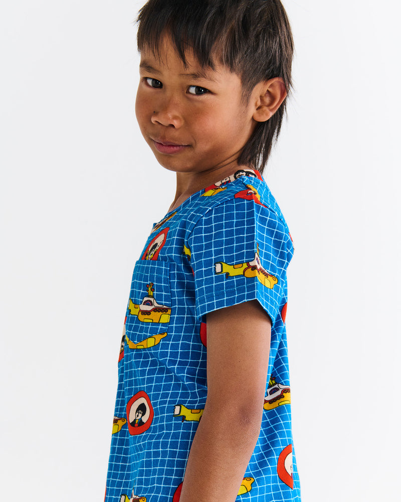 Kip&Co x The Beatles Yellow Submarine Kids Organic Cotton Short Sleeve Tee & Short Pyjama Set