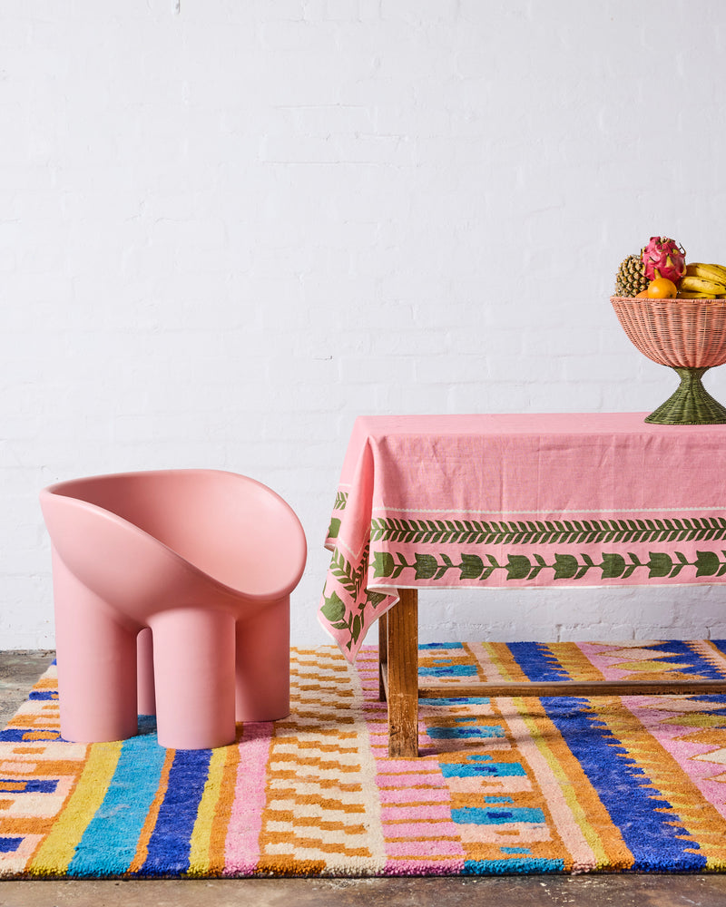 Flower Chain Embroidered Tablecloth
