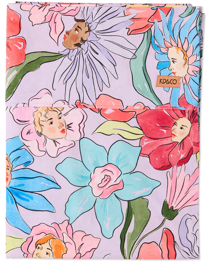 Flower Girl Organic Cotton Flat Sheet
