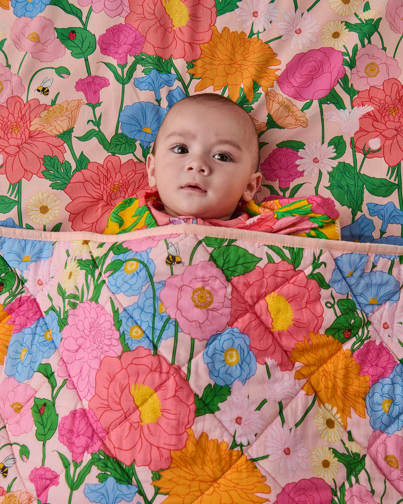 Follow The Sun Organic Cotton Quilted Cot Bedspread