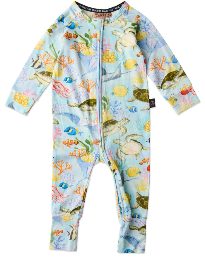 Reef Life Organic Long Sleeve Zip Romper