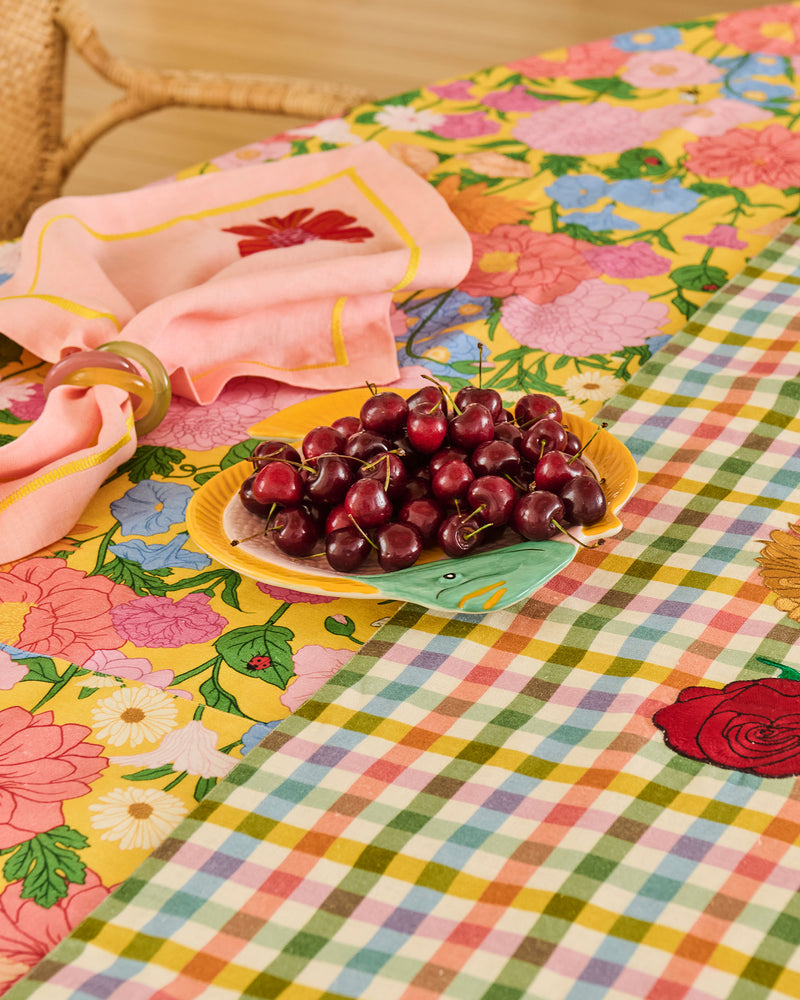 Sweet Flowers Tartan Table Runner