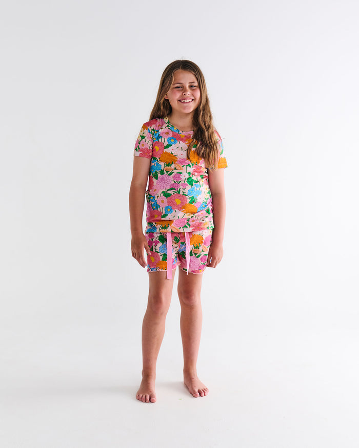 Follow The Sun Kids Organic Cotton Short Sleeve Tee & Frill Short Pyjama Set
