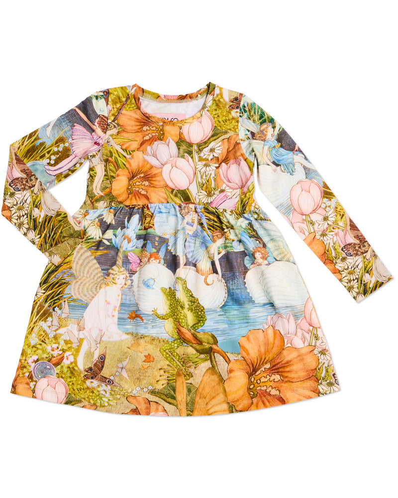 white christmas dresses Kip&Co x Fairyland Fairy Garden Organic Cotton Everyday Dress