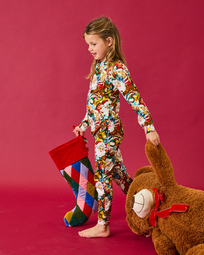 Jolly Christmas Harlequin Velvet Stocking