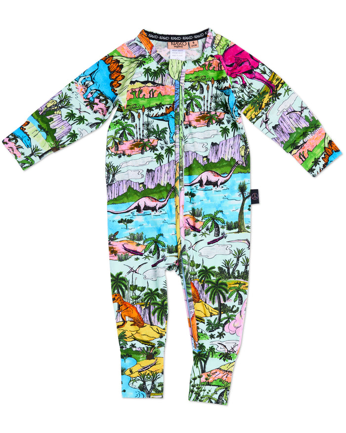 Jurassic Organic Long Sleeve Zip Romper