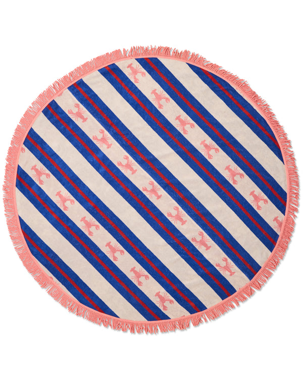 Lobster Fan Club Terry Round Beach Towel