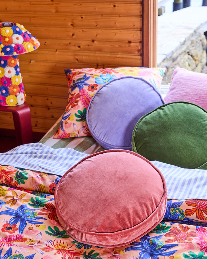Peach Pie Velvet Pea Cushion